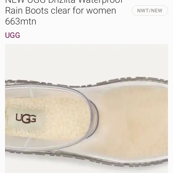 UGG Clear Rain Boots for Women - Picture 2 of 3